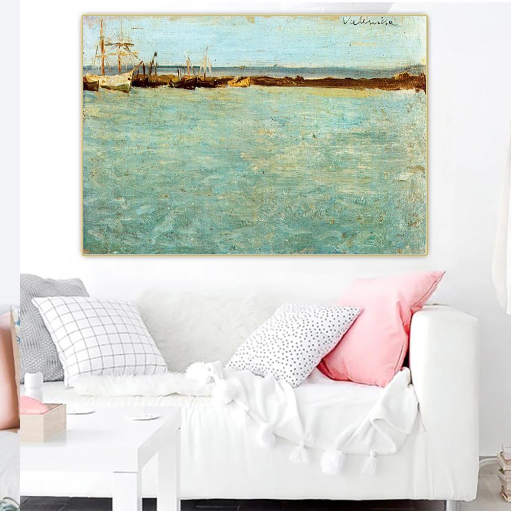 Amazon.co.jp: パブロ・ピカソ バレンシア港の眺め ポスター 抽象的な